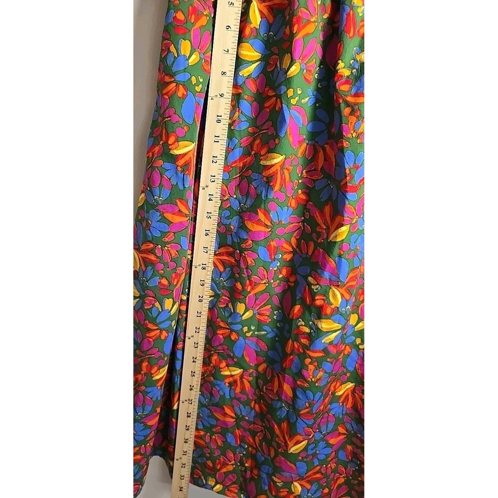 Floral One Shoulder Midi Dress Puff Sleeve Summer Resort XS - Picture 7 of 10